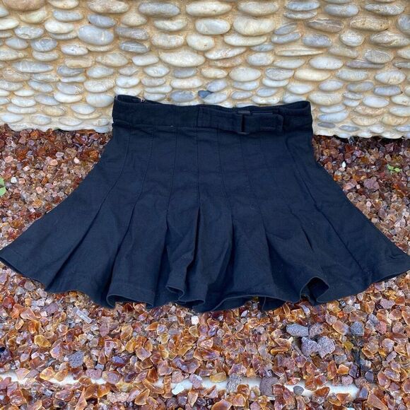 Poster Girl Womens Navy Blue Pleated Stretch Side Zipper A-Line Skirt Size XS - Picture 2 of 5